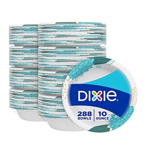 dixie paper bowls, 10oz, dessert or light lunch size printed disposable bowl, 36 count (pack of 8)