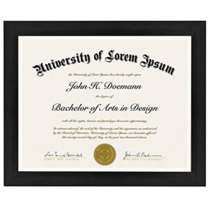 Americanflat 8.5x11 Diploma Frame in Black with Shatter Resistant Glass - Horizontal and Vertical Formats for Wall and Tabletop