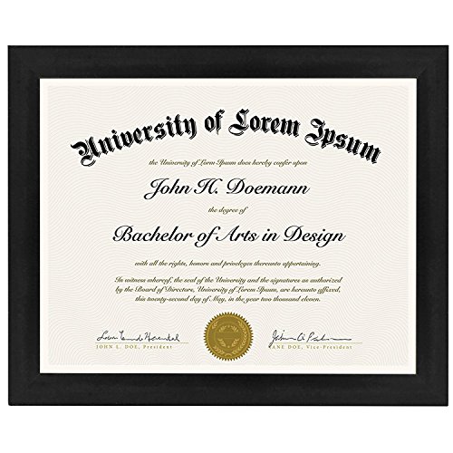 Americanflat 8.5x11 Diploma Frame in Black with Shatter Resistant Glass - Horizontal and Vertical Formats for Wall and Tabletop