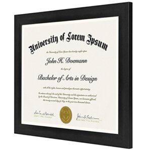 Americanflat 8.5x11 Diploma Frame in Black with Shatter Resistant Glass - Horizontal and Vertical Formats for Wall and Tabletop