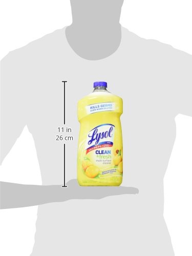 Lysol Multi-Surface Cleaner, Sanitizing and Disinfecting Pour, to Clean and Deodorize, Sparkling Lemon and Sunflower Essence, 40 Fl Oz (Pack of 3)