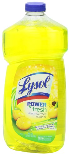 Lysol Multi-Surface Cleaner, Sanitizing and Disinfecting Pour, to Clean and Deodorize, Sparkling Lemon and Sunflower Essence, 40 Fl Oz (Pack of 3)