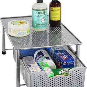 Simple Houseware Stackable Cabinet Basket Drawer Organizer, Silver