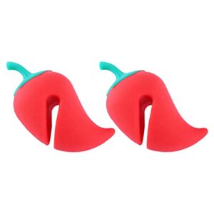 silicone pot lid lifters 2pcs spill- proof lid lifter silicone lid lifts chili kitchen pot lid holders lid stand heat resistant holder keep the lid open (red) steam releaser