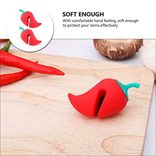 Silicone Pot Lid Lifters 2Pcs Spill- proof Lid Lifter Silicone Lid Lifts Chili Kitchen Pot Lid Holders Lid Stand Heat Resistant Holder Keep The Lid Open (Red) Steam Releaser