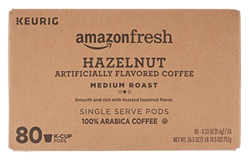 AmazonFresh 80 Ct. K-Cups, Hazelnut Flavored Medium Roast, Keurig K-Cup Brewer Compatible