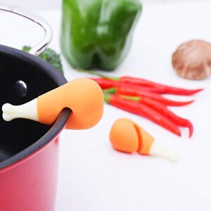 MinLia 3PCS Carrot Pepper Chicken Leg Pot Cover Anti-Overflow Pot Cover Lifter Kitchen Tools Spill-Proof Pot Lid Rack