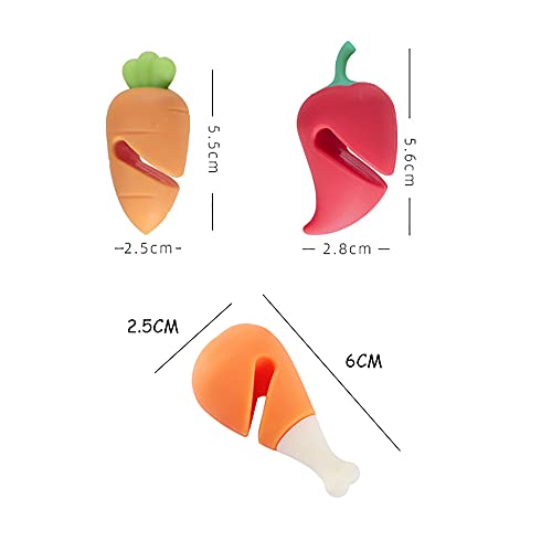 MinLia 3PCS Carrot Pepper Chicken Leg Pot Cover Anti-Overflow Pot Cover Lifter Kitchen Tools Spill-Proof Pot Lid Rack