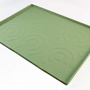 Kaze Silicone Under Sink Mat - Kitchen Cabinet Containment Mat for Bathroom Sink Drip Tray Liner Water Leak Protection (33 inch width cabinet, Jade)