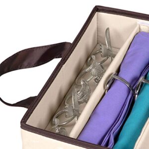 Flatware Storage Case - Tableware Utensil Chest - Durable 5 Compartment Silverware Container with Removable Lid and Easy to Carry Handles - Large Capacity Keeps Your Cutlery Organized and Protected