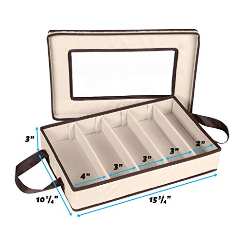 Flatware Storage Case - Tableware Utensil Chest - Durable 5 Compartment Silverware Container with Removable Lid and Easy to Carry Handles - Large Capacity Keeps Your Cutlery Organized and Protected