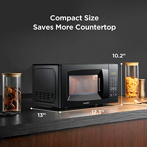 COMFEE' EM720CPL-PMB Countertop Microwave Oven with Sound On/Off, ECO Mode and Easy One-Touch Buttons, 0.7cu.ft, 700W, Black