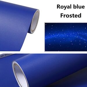 Temall Solid Color Frosted Self Adhesive Wallpaper Waterproof Shelf Drawer Liner Cabinet Sticker 15.6 inch by 9.8 Feet (Royal Blue)