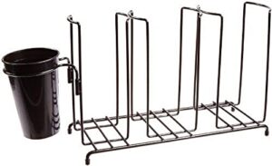 san jamar c8003wfs steel cup and lid wire organizer with caddy and 3 stacks, black