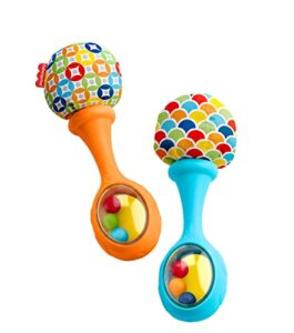 fisher-price maracas, set of 2 newborn toys, blue and orange, rattle ‘n rock maracas, baby toys for ages 3+ months