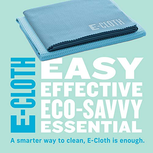 E-Cloth Glass Cleaner, Window Cleaning Kit, Microfiber Cleaning Cloth, Best for Cleaning Indoor and Outdoor Glass Windows and Doors, Car Windshields, Washable and Reusable, 100 Wash Promise, Blue