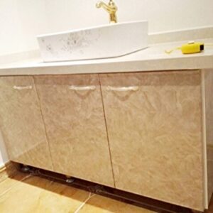 Emoyi Beige Granite Look Marble Effect Wallpaper Film Vinyl Wall Stickers Peel-Stick Murals Counter Top 15.6''x79''