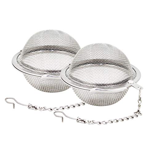 Fu Store 2pcs Stainless Steel Mesh Tea Ball 2.1 Inch Tea Strainers Tea Infuser Strainer Filters for Tea