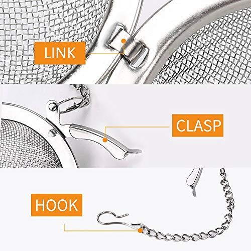 Fu Store 2pcs Stainless Steel Mesh Tea Ball 2.1 Inch Tea Strainers Tea Infuser Strainer Filters for Tea