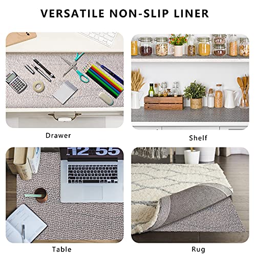 Anze Classic Grip Shelf Liner, Drawer Cabinet Liner for Shelving Non Adhesive Strong Grip Bottom Kitchen Pantry Desks Closet Dresser Cupboard Protector Mat (17.5 Inch x 8.2 Feet, White)