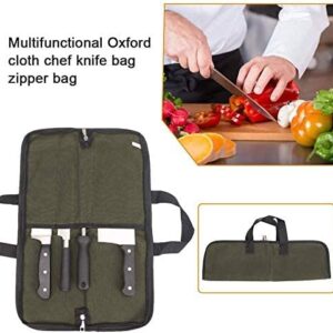 QEES Knife Roll,Heavy Duty Knife Bag,Waxed Canvas knife Case with 4 Slots For Knives & Kitchen Tools,Chef Knife Bag With Handle.Portable Knife Roll Bag For Chefs Culinary Traveling.Knives Pouch