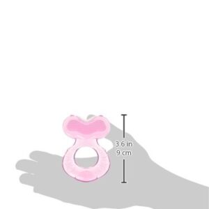 Nuby Silicone Teethe-eez Teether with Bristles, Includes Hygienic Case, Pink