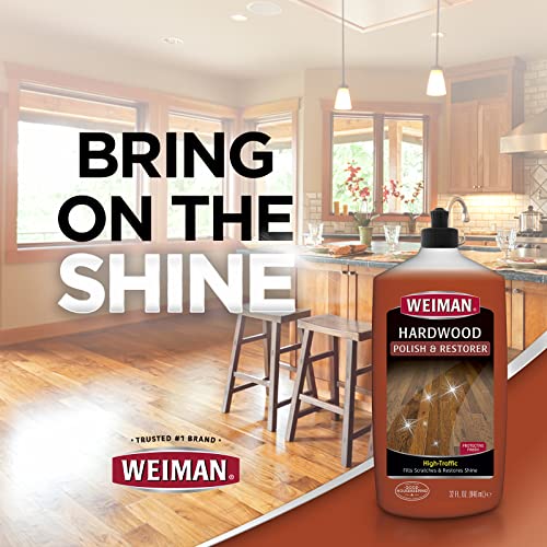 Weiman Wood Floor Polish and Restorer 32 Ounce (2 Pack) - High-Traffic Hardwood Floor, Natural Shine, Removes Scratches, Leaves Protective Layer