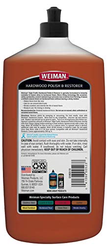 Weiman Wood Floor Polish and Restorer 32 Ounce (2 Pack) - High-Traffic Hardwood Floor, Natural Shine, Removes Scratches, Leaves Protective Layer