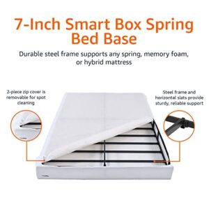 Amazon Basics Smart Box Spring Bed Base, 7-Inch Mattress Foundation - Queen Size, Tool-Free Easy Assembly