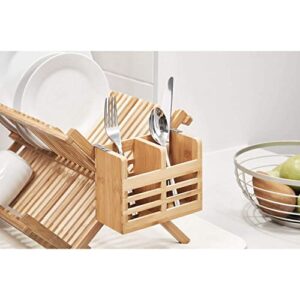 iDesign Formbu Bamboo Silverware Caddy Utensil Holder for Kitchen Countertops, Cabinets, Dining Table, Patio, 6.5" x 2.36" x 5.12", Beige