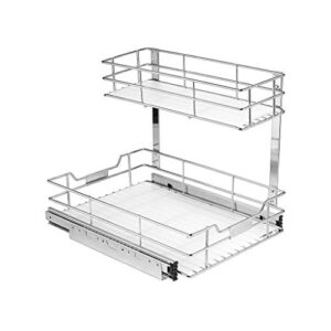 cuisinart 14″ 2-tier sliding cabinet organizer, chrome finish