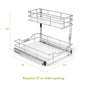 Cuisinart 14" 2-Tier Sliding Cabinet Organizer, Chrome Finish
