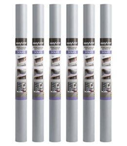 duck 286446 easyliner adhesive laminate solids shelf liner, gray, 20 in. x 15 ft., 6 rolls