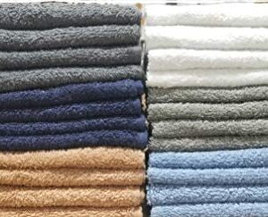 BEST TOWEL 24-Pack Washcloths - Extra-Absorbent - 100% Cotton - 12" x 12" (Multi, 24 Pack Washcloth 12x12)