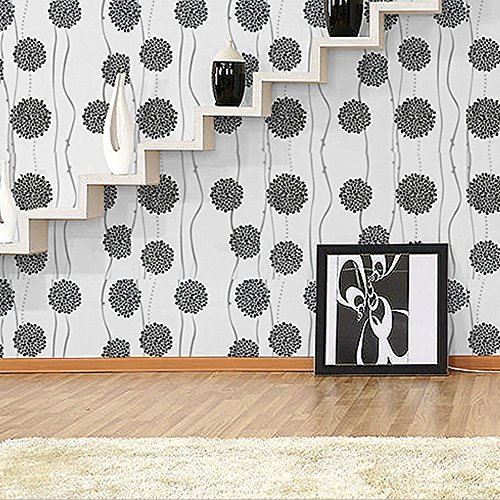 HOYOYO 17.8 x 78 Inches Self-Adhesive Shelf Liner, Self-Adhesive Shelf Liner Dresser Drawer Paper Wall Sticket Home Decoration White Black
