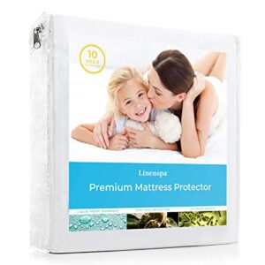 linenspa waterproof smooth top premium twin mattress protector, breathable & hypoallergenic twin mattress covers – packaging may vary
