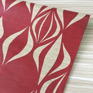 Yifely Red Geometric Design Furniture Paper Self-Adhesive Shelf Liner Dresser Drawer Sticker 17.7 Inch by 9.8 Feet
