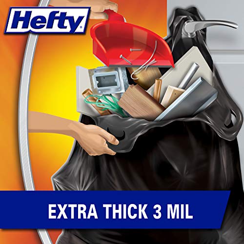 Hefty Load & Carry Heavy Duty Contractor Large Trash Bags, 42 Gallon, 26 Count