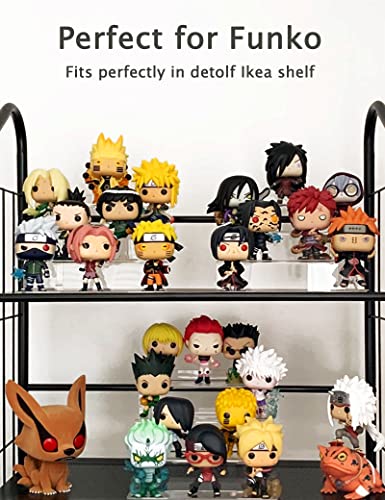 WINKINE Acrylic Riser Display Shelf, 4 Tier Perfume Organizer, Display Riser for Amiibo Funko POP Figures, Tiered Display Stand Small Risers for Display, Acrylic Display for Decoration and Organizer