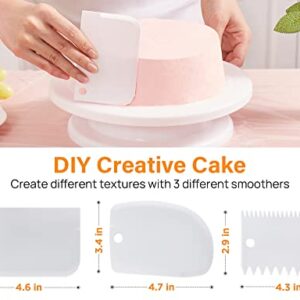 Kootek Cake Decorating Kits Supplies with Cake Turntable, 12 Numbered Cake Decorating Tips, 2 Icing Spatula, 3 Icing Smoother, 2 Silicone Piping Bag, 50 Disposable Pastry Bags and 1 Coupler