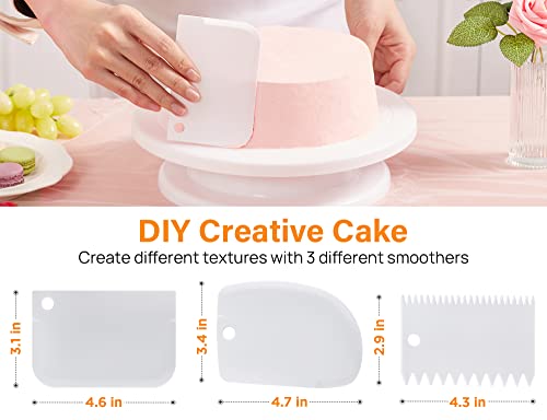 Kootek Cake Decorating Kits Supplies with Cake Turntable, 12 Numbered Cake Decorating Tips, 2 Icing Spatula, 3 Icing Smoother, 2 Silicone Piping Bag, 50 Disposable Pastry Bags and 1 Coupler