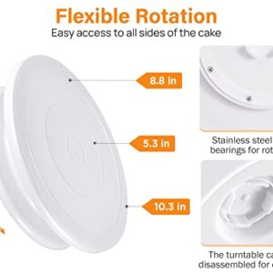 Kootek Cake Decorating Kits Supplies with Cake Turntable, 12 Numbered Cake Decorating Tips, 2 Icing Spatula, 3 Icing Smoother, 2 Silicone Piping Bag, 50 Disposable Pastry Bags and 1 Coupler