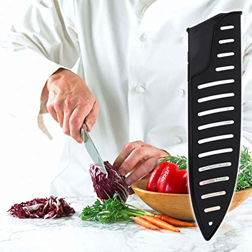 DOITOOL Knife Sheath, 5 Pcs 8inch Knife Guards Knife Sleeves, Kitchen Knife Guard Knife Protector Covers, Chef Knives Covers Keeps, Durable Plastic Knife Case Black