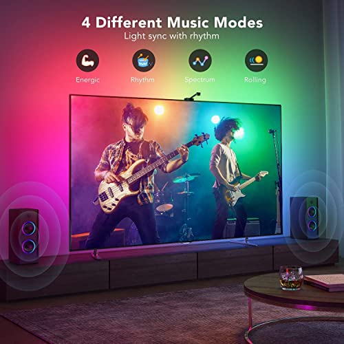 Govee Envisual TV LED Backlights with Camera, DreamView T1 RGBIC Wi-Fi TV Backlights for 55-65 inch TVs PC, Works with Alexa & Google Assistant, App Control, Music Sync TV Lights, Adapter, H6199