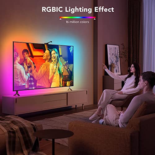 Govee Envisual TV LED Backlights with Camera, DreamView T1 RGBIC Wi-Fi TV Backlights for 55-65 inch TVs PC, Works with Alexa & Google Assistant, App Control, Music Sync TV Lights, Adapter, H6199