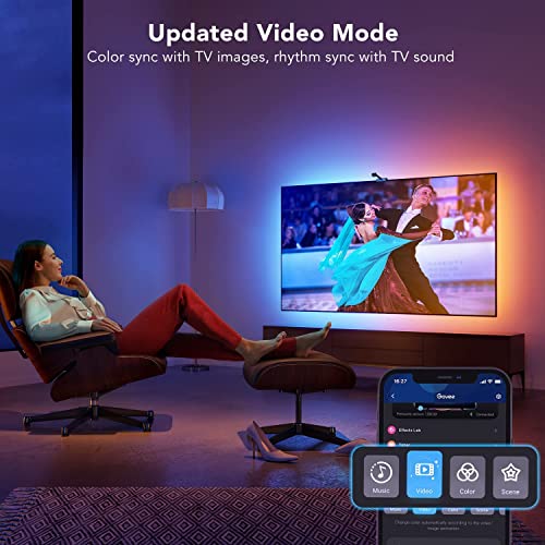 Govee Envisual TV LED Backlights with Camera, DreamView T1 RGBIC Wi-Fi TV Backlights for 55-65 inch TVs PC, Works with Alexa & Google Assistant, App Control, Music Sync TV Lights, Adapter, H6199