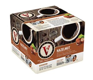 victor allen’s coffee hazelnut flavored, medium roast, 42 count, single serve coffee pods for keurig k-cup brewers