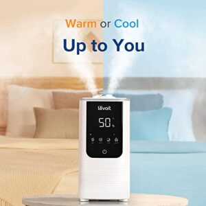 LEVOIT OasisMist Smart Cool and Warm Mist Humidifiers for Bedroom Large Room Home, Auto Customized Humidity, Ultrasonic Top Fill Oil Diffuser for Baby and Plants, Quiet, 4.5L, White