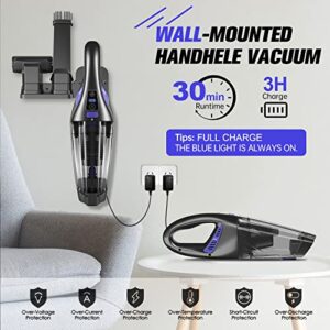 Handheld Vacuum Cordless Upgrade 9000PA, IMINSO Hand Vacuum with LED Light, Rechargeable Car Vacuum Cordless, Hand Held Vacuum Cleaner, Mini Vacuum for Car/Home, Lightweight Portable Vacuum