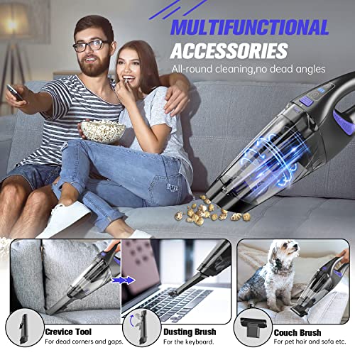 Handheld Vacuum Cordless Upgrade 9000PA, IMINSO Hand Vacuum with LED Light, Rechargeable Car Vacuum Cordless, Hand Held Vacuum Cleaner, Mini Vacuum for Car/Home, Lightweight Portable Vacuum